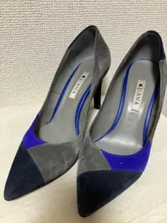 상태좋음 DIANA ダイアナ スエード パンプス マルチカラー24cm