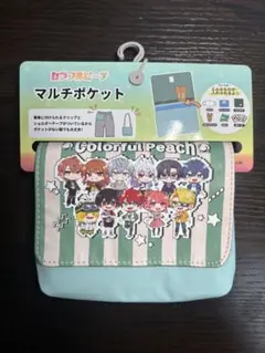 【未使用 新品】 カラフルピーチ　マルチポケット　水色