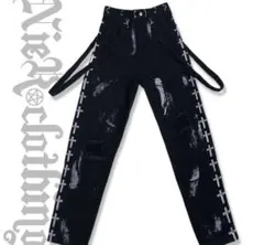 NieR ホックタックワイドダメージデニムパンツ　美品のサムネイル