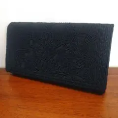 ブラック コード刺繍 クラッチバッグ パーティーバッグのサムネイル