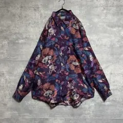 No.1945 VINTAGE ヴィンテージ 総柄シャツ 長袖シャツ シルク