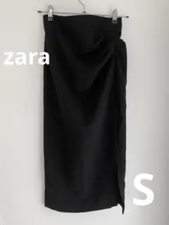 ZARA タイトスカート　ロング　黒　スリット　S