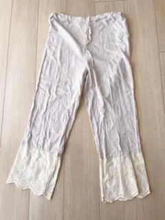 サマンサモスモス　裾刺繍生地　ペチパンツ　フリー