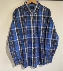 【極美品】CHAPS チャップス チェックシャツ L ブルー×イエロー 90s