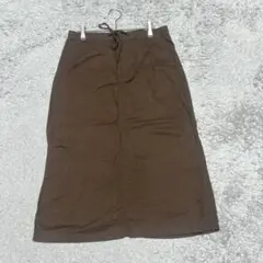 UNIQLO リネンコットンロングスカート　タイトスカート［L］ブラウン
