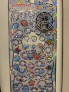 【正規品】光るジュエルプチドロップシール　ぷくぷくあわわちゃん