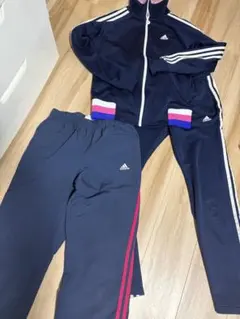 adidas ジャージ上下セット M ネイビー/ピンク