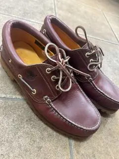 ティンバーランド　バーガンディ レザー デッキシューズ　3eye