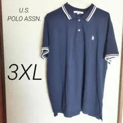 【U.S. POLO ASSN.】 半袖ポロシャツ ネイビー 3XLのサムネイル
