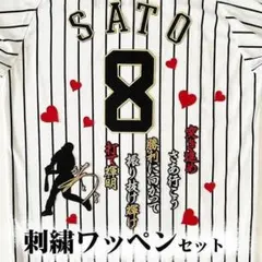 阪神タイガース 森下翔太 刺繍ワッペン 3点 B セット【黒】【ピンク