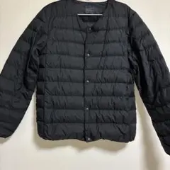 無印良品 メンズ軽量ダウン ノーカラージャケット(帯電防止裏地）ブラック M