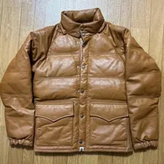 bape Leather Down Jacket　エイプ　レザー　ダウン