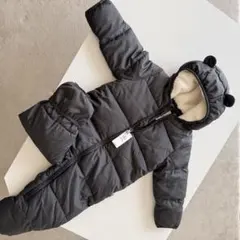 GAP クマ耳フードジャンプスーツ　ボア付きベビーアウター 80