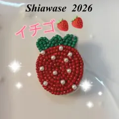 ハンドメイド ビーズ刺繍 いちご ビーズ ブローチ