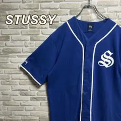 359【希少XLサイズ】ステューシー♧ビッグロゴ　即完売品半袖ベースボールシャツのサムネイル