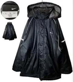 グッドデザイン古着！ナイキシンプルブラック2WAYベンチコート裏ボアビッグサイズ