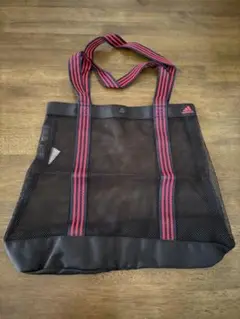 【新品未使用】adidas メッシュトートバッグ 黒/赤