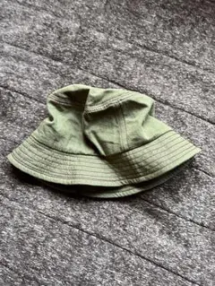 アウトドアハット オリーブグリーン　カーキ　サイズフリー　一点物　美品レア　便利