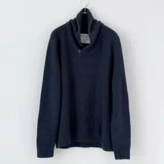 アバクロショールカラーニット XXL ネイビー系 カーディガン