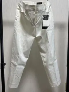 【新品タグ付】DAKS ダックス テーパードパンツ 白 チェック 42 XL