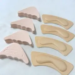 つま先クッション＋かかとパッド　靴 サイズ調整 靴ずれ防止パッド　2足セット