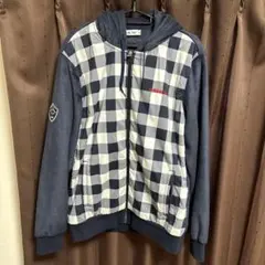 adidas チェック柄フリースパーカー　O