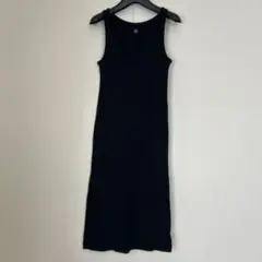 プチバトー ブラック ノースリーブ ロングワンピース