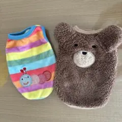 ペット服2点セット ストライプとクマ