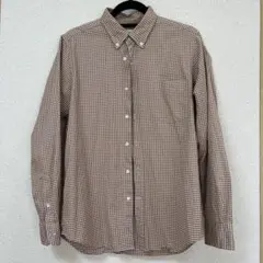 GREEN LABEL RELAXING ブラウンチェック長袖シャツ