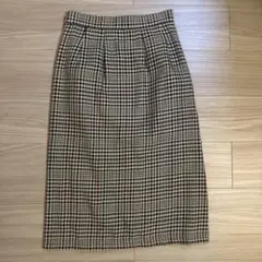 GU チェック柄 タイトスカート ひざ丈