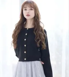 ブラック　Basic knit cardiganのサムネイル
