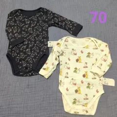 肌着　ボディスーツ　ロンパース　２点セット　UNIQLO　長袖