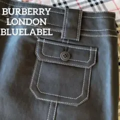 BURBERRY LONDON BLUELABEL 人工皮革ミニスカート 38