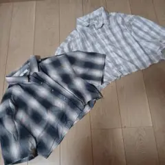 WEGO チェック柄 半袖シャツ Fサイズ