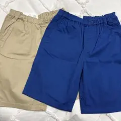 【未使用品】UNIQLO 半ズボン 150サイズ ベージュ 青