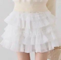 フリルミニスカート 白