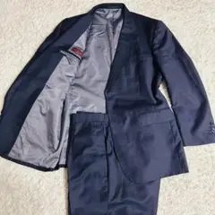 【美品】エルメネジルドゼニア ウール シルク セットアップ スーツ ネイビー