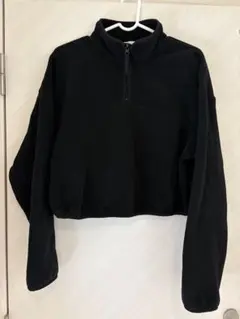 美品　GU ブラック ハーフジップ フリースジャケット