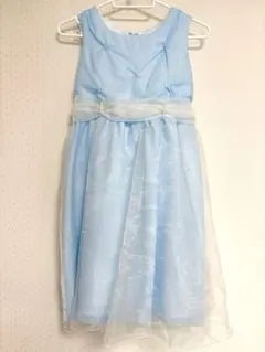 水色 ノースリーブ ドレス