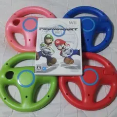 任天堂 wii マリオカート ハンドル 4色 ソフトセット