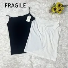 新品 FRAGILE キャミソール 2枚セット 白 黒 日本製 インナーのサムネイル