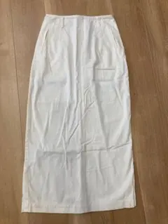 タグ付き 未使用　パーソンズ コットン ロングタイトスカート ホワイト F