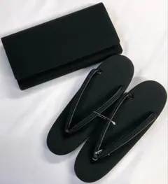 和装草履　和装バック　2点セット　黒　無地　着物　073tz