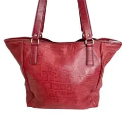 aniary アニアリ トート ハンドバック レッド レザー クロコ シンプル