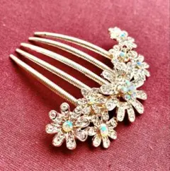 【大人気】ヘアアクセサリー　パール　ストーン　お花　和風