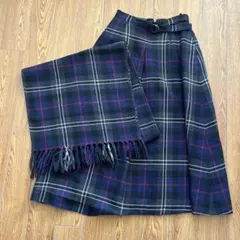 ROYAL BLACKHEATH チェックフレアスカート マフラーセット
