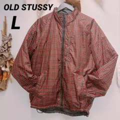 Y2K STUSSY 00s リバーシブル　チェック柄 ナイロンジャケット　L