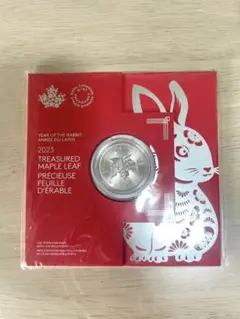 【新品】カナダ 純銀 1オンス  メイプル　卯年記念パッケージ 2023 新品】卯年記念パッケージ 2023 カナダ 純銀 1オンス メイプル 2023年