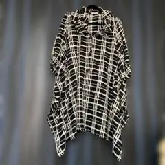 VALENTINO ヴァレンティノ ウールポンチョ ケープ 本革レザー