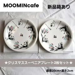 新品　ムーミン　デザート皿　ケーキ皿 ペア　2枚セット　食器　皿　白　冬　箱あり